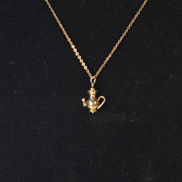 Vintage Teapot Pendant Necklace Fashion Jewelry 15.5 inch Silver Tone Tea Party - Picture 4 of 11